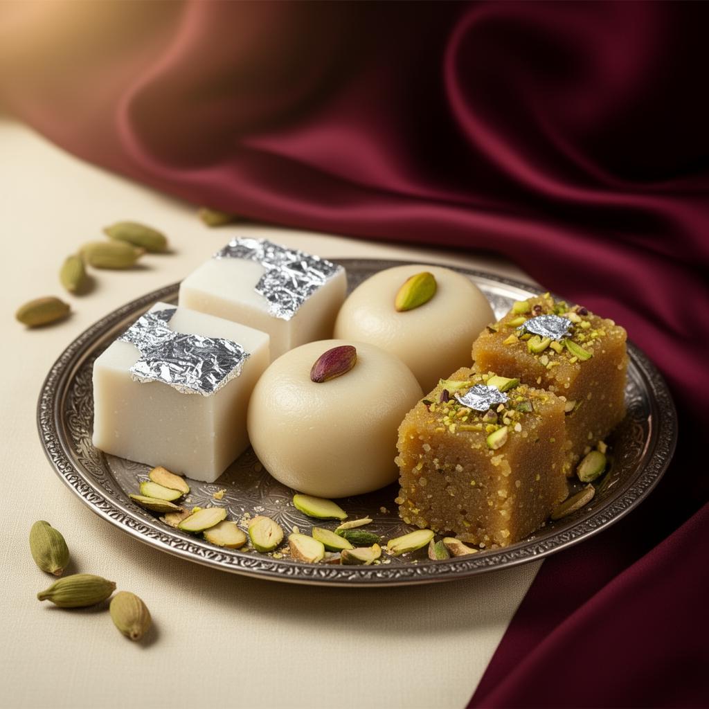 Milk Sweets — Milk barfi, malai peda, kalakand.