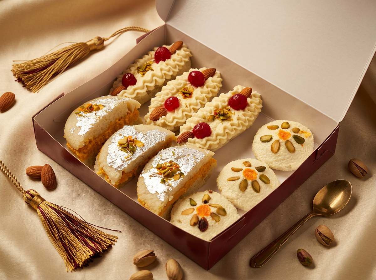 Bengali Sweets — Sandesh, chum chum, rasmalai, mishti doi.