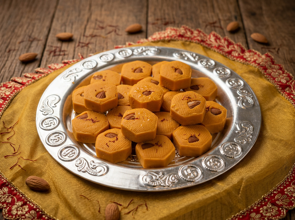 Special Kesar Peda — Saffron-laced peda, mawa peda.